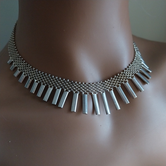 Sterling Silver Italy Choker Necklace - Picture 4 of 12